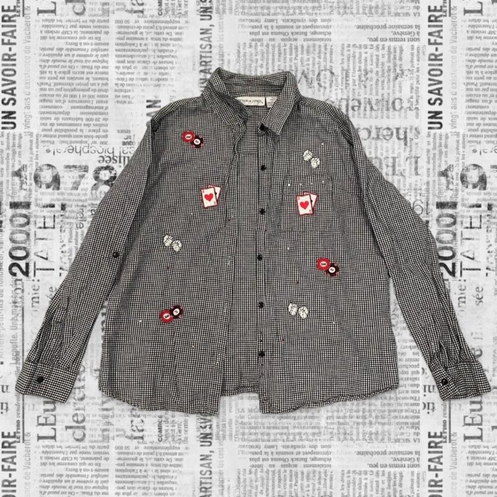Women's Gingham Casino Button Up Shirt